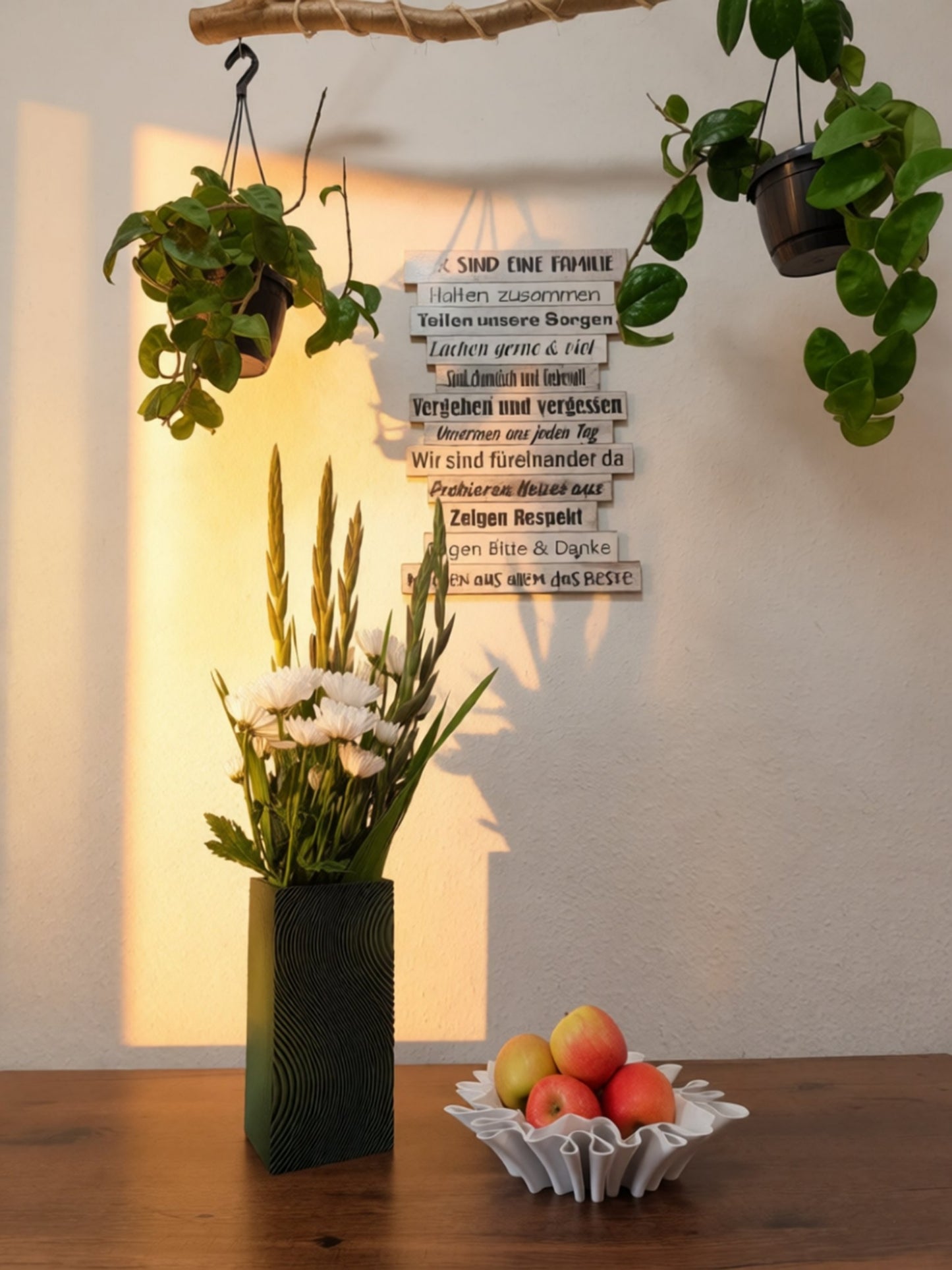 Aria Vase / fließende Wellenstruktur